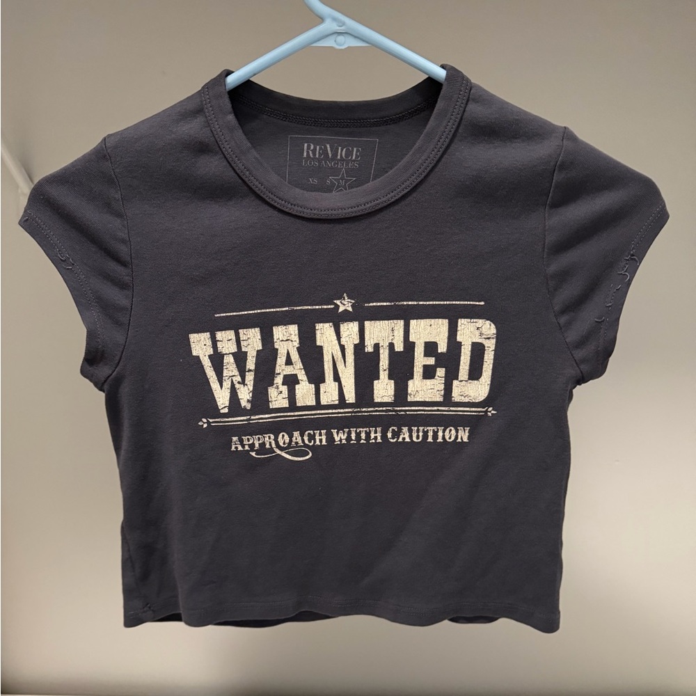 REVICE Black Graphic Crop Top